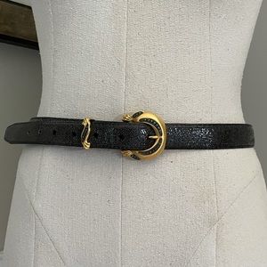 Judith Jack grey/black/gold Marcasite leather belt